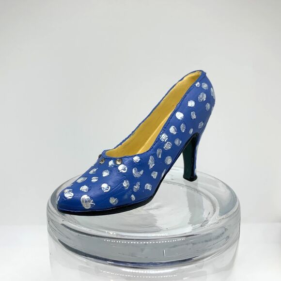 Ks Collection Collectible Miniature Shoe Decoration Polka Dot Rhinestones - Picture 1 of 12